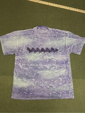 Purple Patterned Crewneck T-Shirt - Men